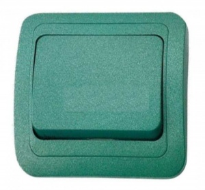 MMS зеленый металлик Выключатель 1 клавишный (б/вст) (22801) 12/120