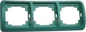 MMS зеленый металлик Рамка на 3 поста горизонтальная (22813) 20/200