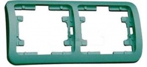 MMS зеленый металлик Рамка на 2 поста горизонтальная (22812) 25/250